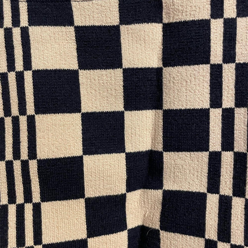 Checkered Mini Skirt in Navy and Cream - Picture 4 of 5